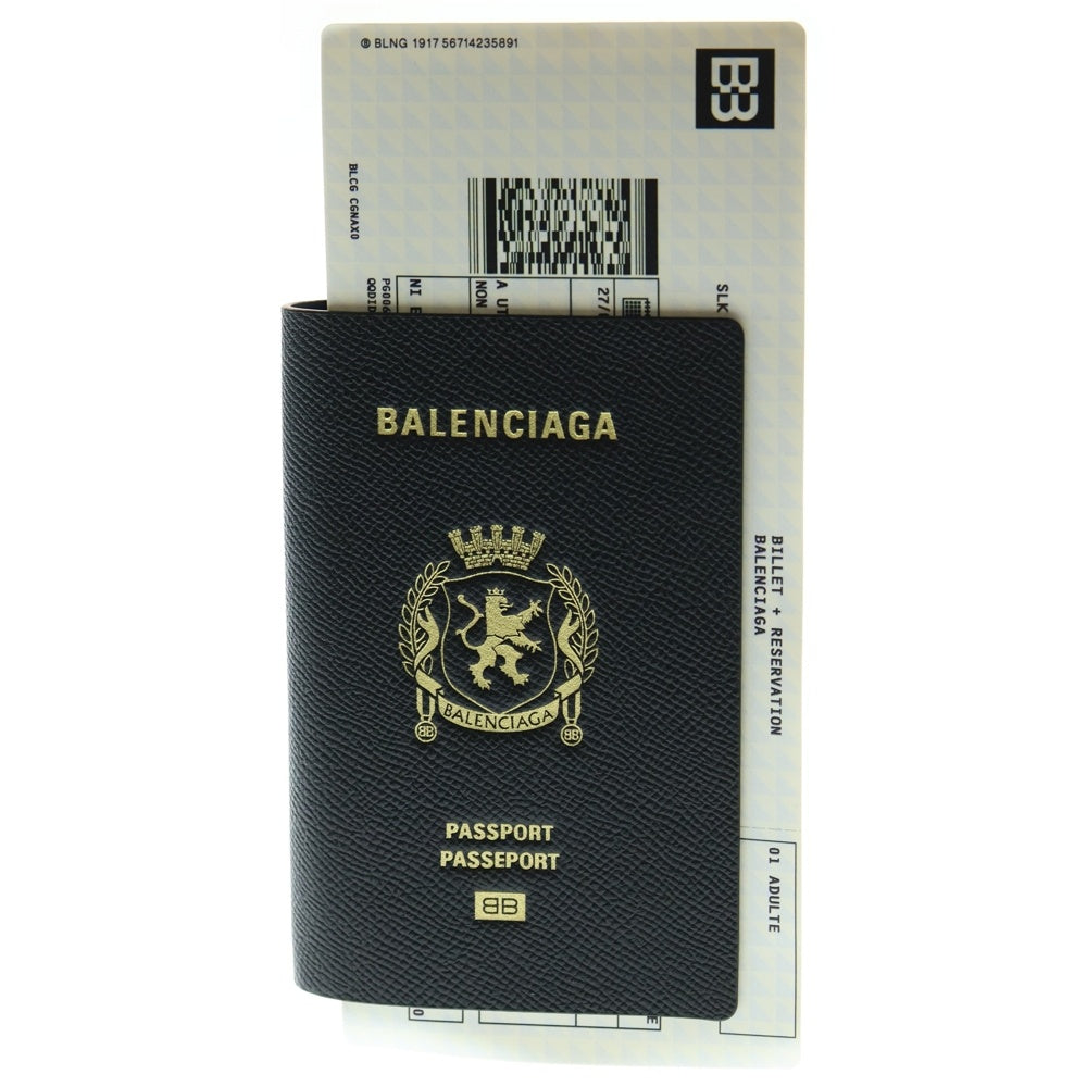 BALENCIAGA(バレンシアガ) PASS LO WA 2 TIC パスポート 二つ折り財布 長財布 カードケース ロングウォレット レザー ブラック 787774