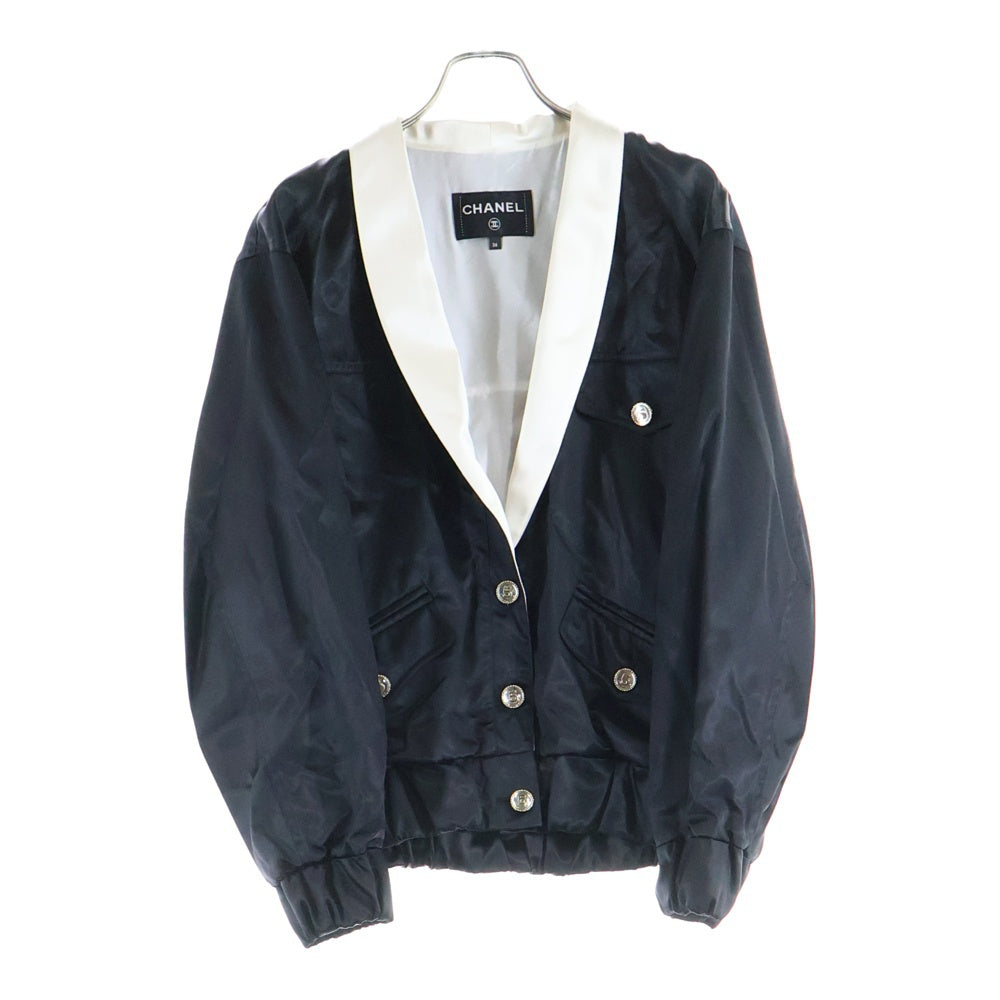 CHANEL(シャネル) ブルゾン ジャケット No.5 ボタン ブラック シルク レディース
