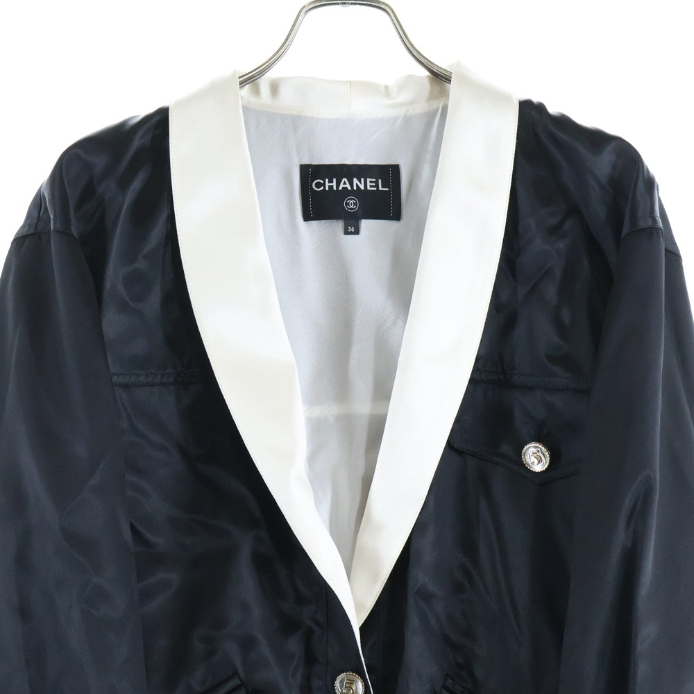 CHANEL(シャネル) ブルゾン ジャケット No.5 ボタン ブラック シルク