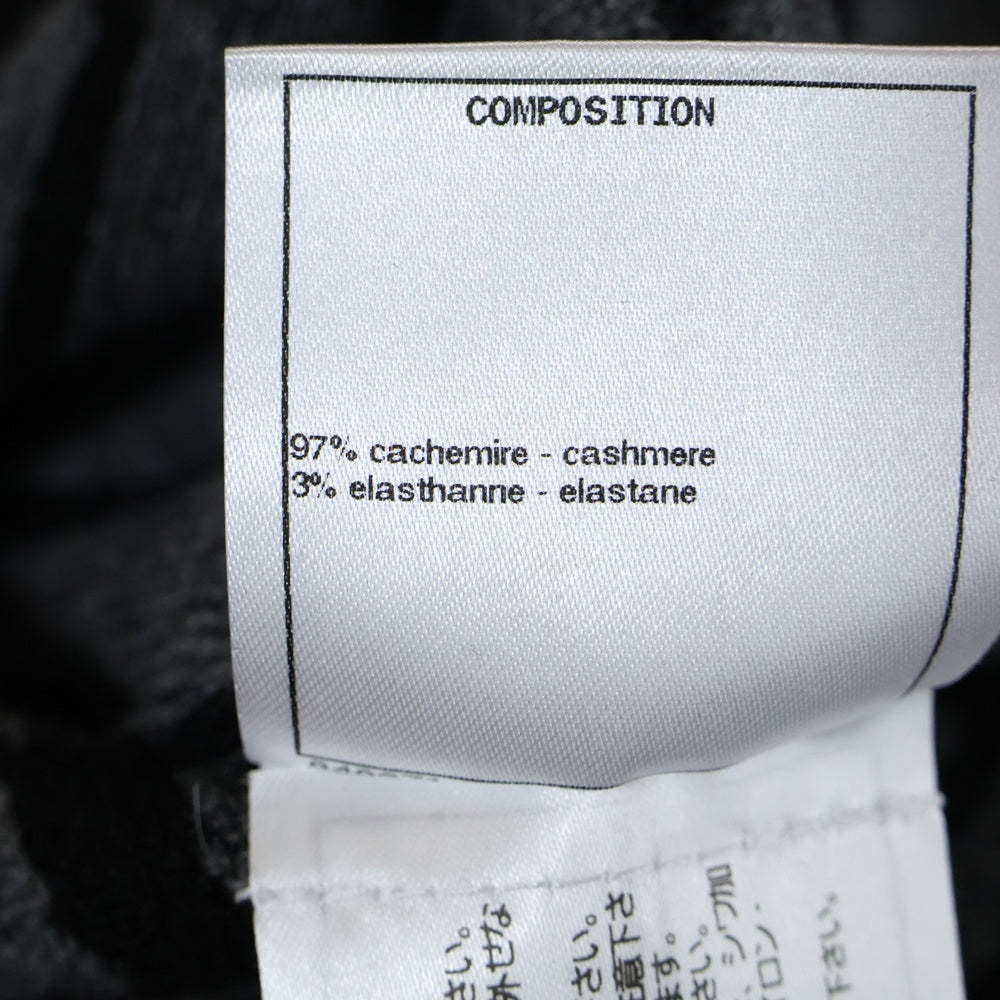 CHANEL(シャネル) ココマークボタン グラフィックロゴ 総柄ジャガード カシミヤ ニット フーデッド ジャケット カーディガン グレー/ブラック レディース P70640K10206