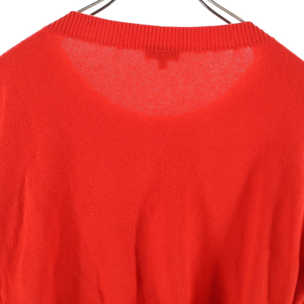 CHANEL(シャネル) ココマーク パール ビジュー ロゴ刺繍 カシミヤ プルオーバー 長袖 ニット セーター レッド レディース P70834K10086