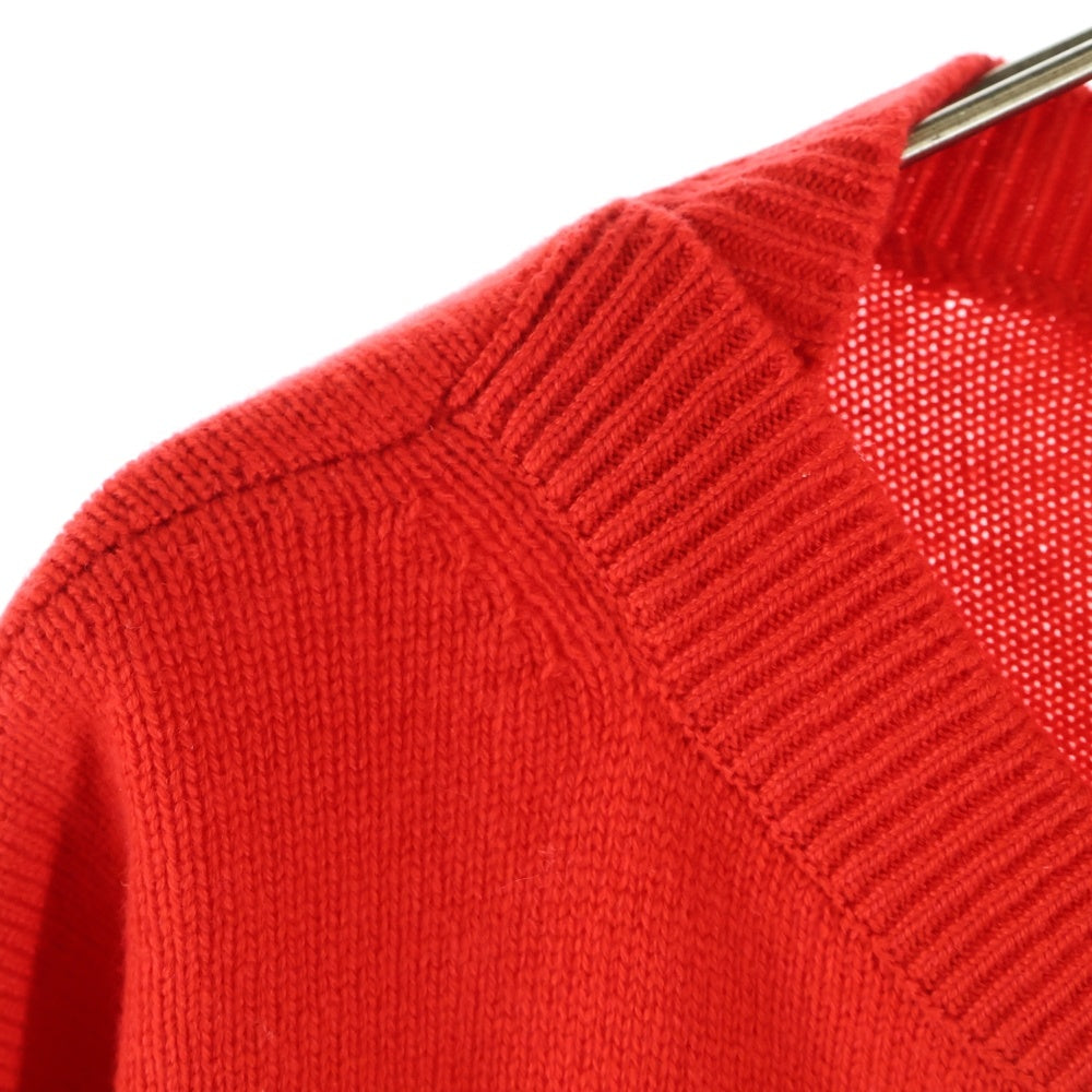 CHANEL(シャネル) ココマーク パール ビジュー ロゴ刺繍 カシミヤ プルオーバー 長袖 ニット セーター レッド レディース P70834K10086