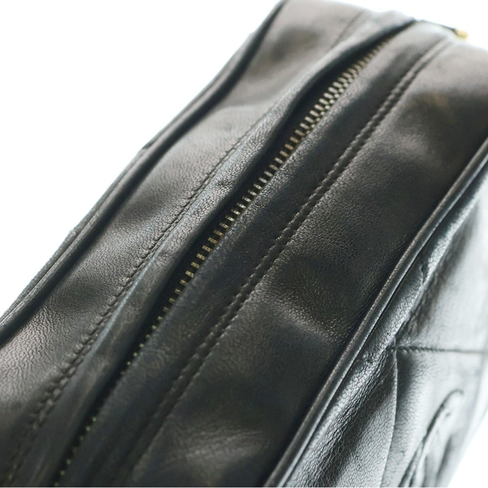 CHANEL(シャネル) ココマーク フリンジ チェーンショルダーバッグ ミニバッグ ブラック ラムスキン ゴールド金具