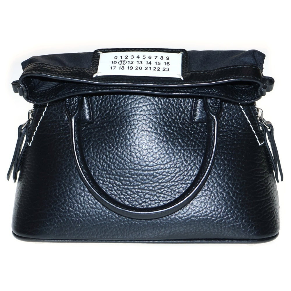 Maison Margiela 11(メゾンマルジェラ11) 5AC 2WAYバッグ ハンドバッグ チェーンショルダーバッグ ブラック レザー シルバー金具 S56WG0081