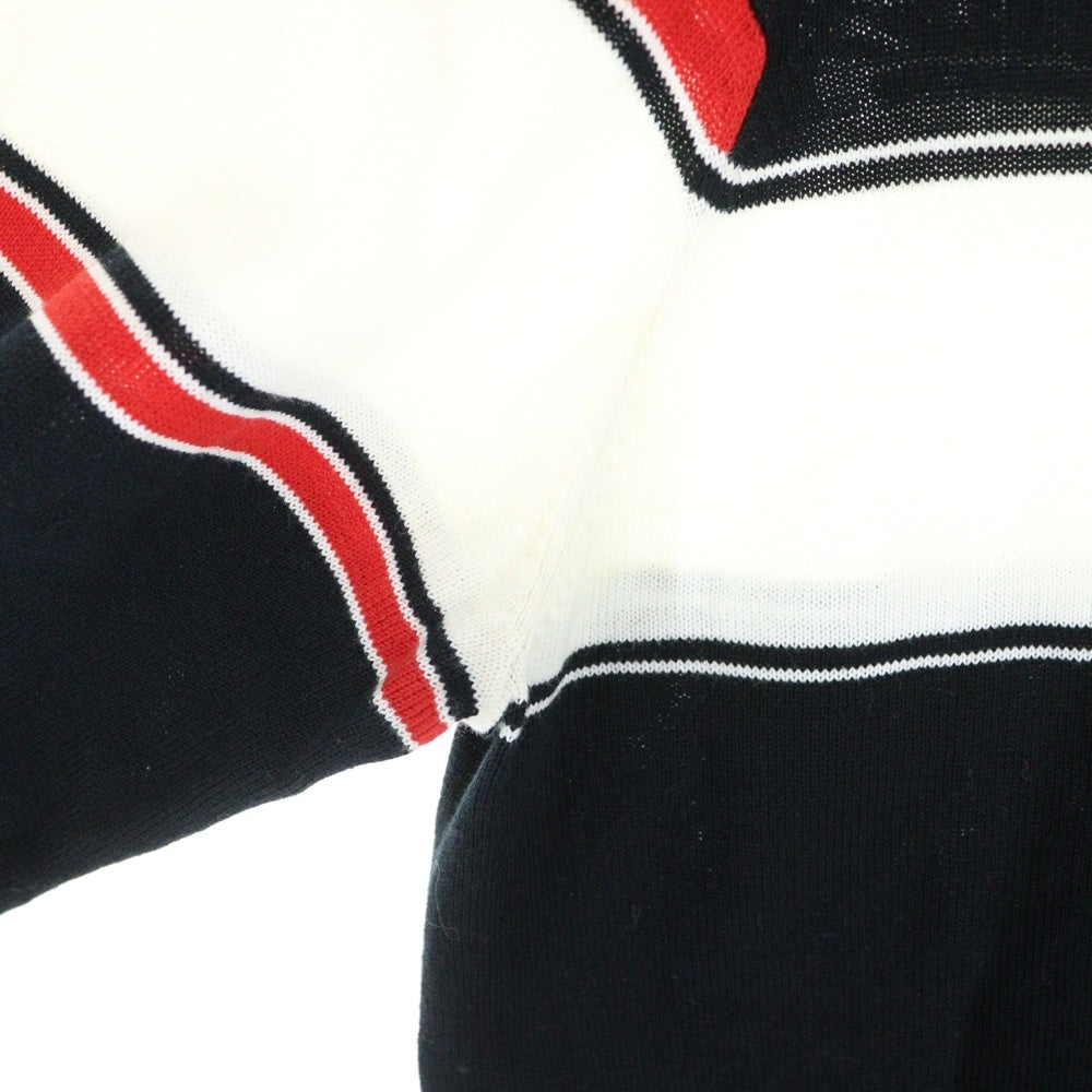 GIVENCHY(ジバンシィ) 16SS Ready to Wear レディ トゥ ウェア スター ラグランスリーブ コットン クルーネック プルオーバー 長袖ニット セーター ブラック/レッド 16S 7502 501