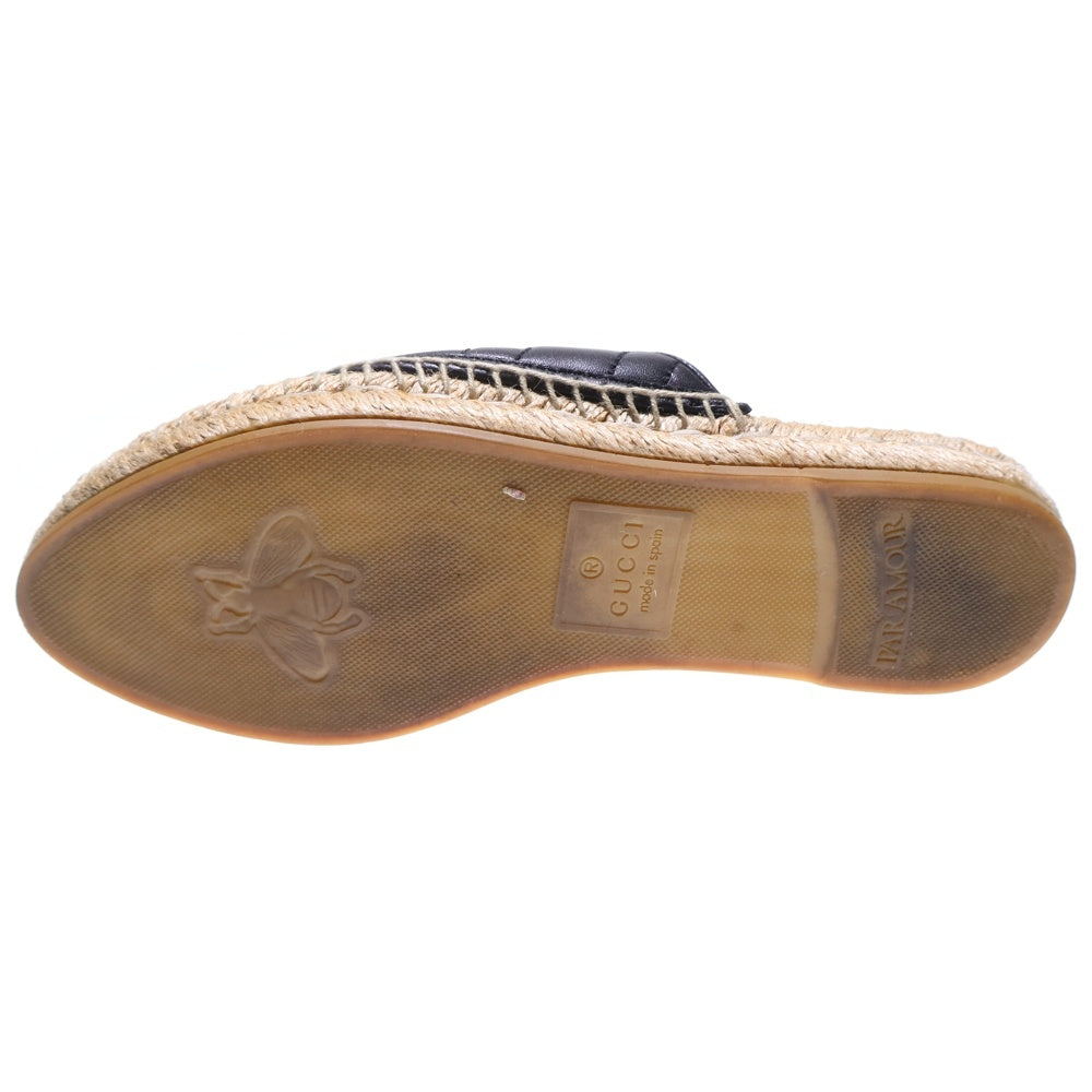 GUCCI(グッチ) GGマーモント エスパドリーユ レザー フラット シューズ
