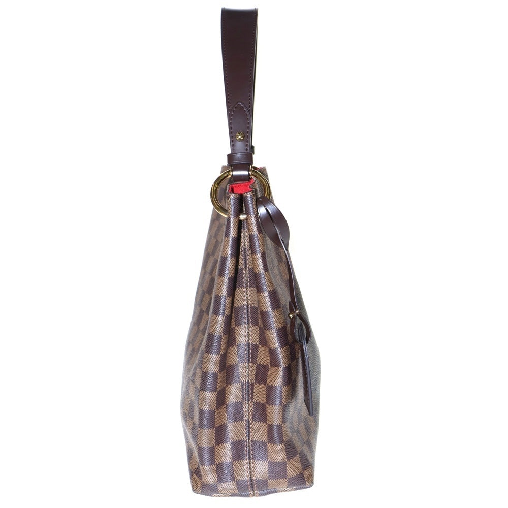 LOUIS VUITTON(ルイヴィトン) ダミエ グレースフルPM ハンドバッグ トートバッグ ワンショルダーバッグ ブラウン ゴールド金具 レザー×PVC N44044