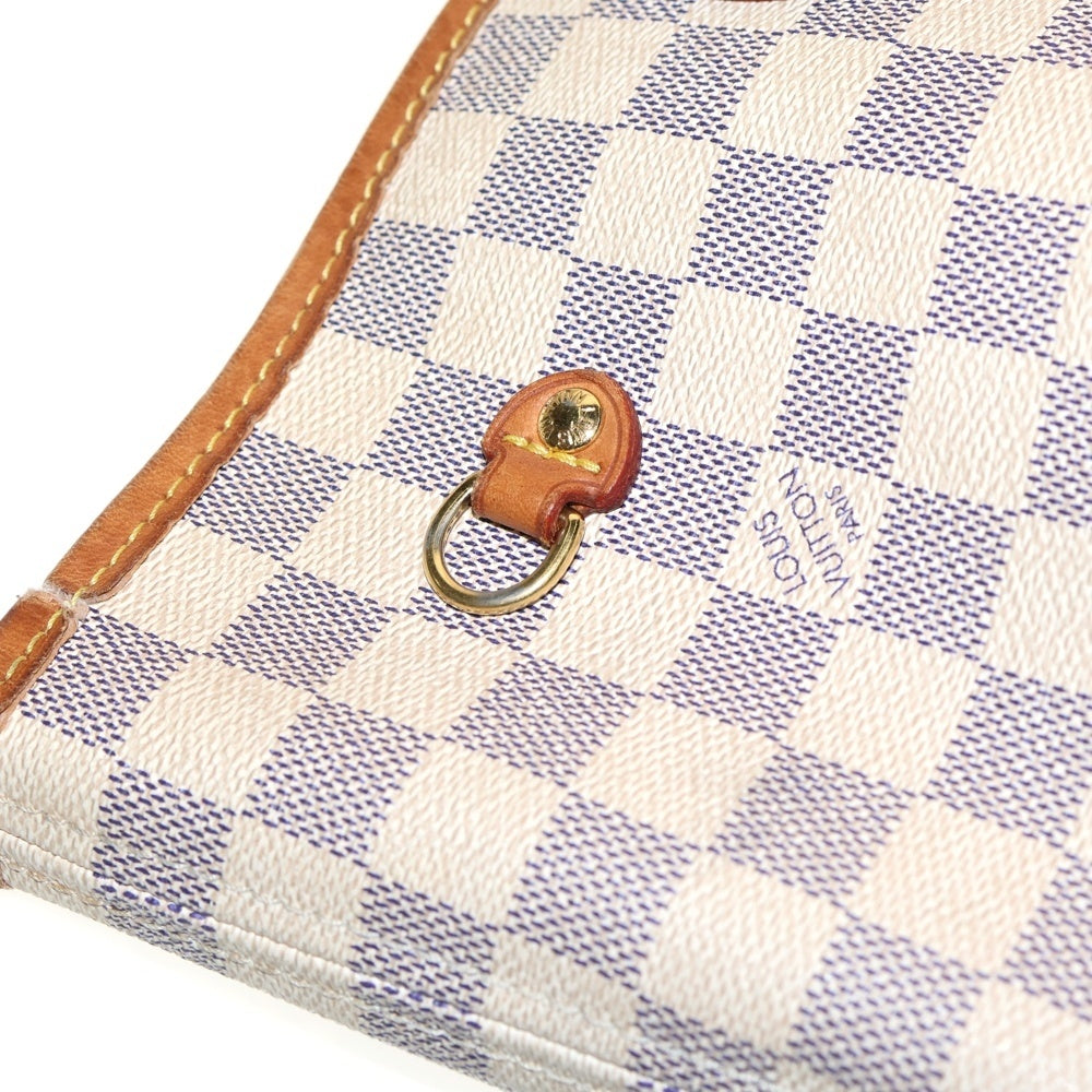 LOUIS VUITTON(ルイヴィトン) ダミエアズール ネヴァーフルMM 旧型 トートバッグ ハンドバッグ ホワイト×ブラウン ゴールド金具 レザー×PVC N51107