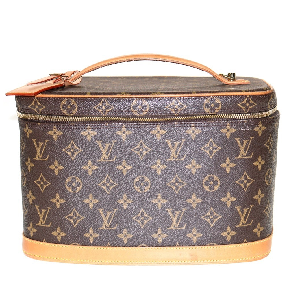 LOUIS VUITTON(ルイヴィトン) モノグラム ニース バニティ ハンドバッグ ショルダーバッグ ブラウン ゴールド金具 レザー×PVC M47280