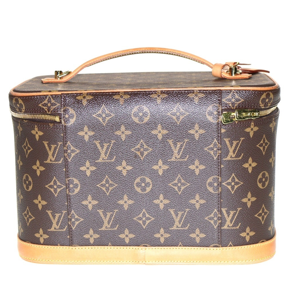 LOUIS VUITTON(ルイヴィトン) モノグラム ニース バニティ ハンドバッグ ショルダーバッグ ブラウン ゴールド金具 レザー×PVC M47280