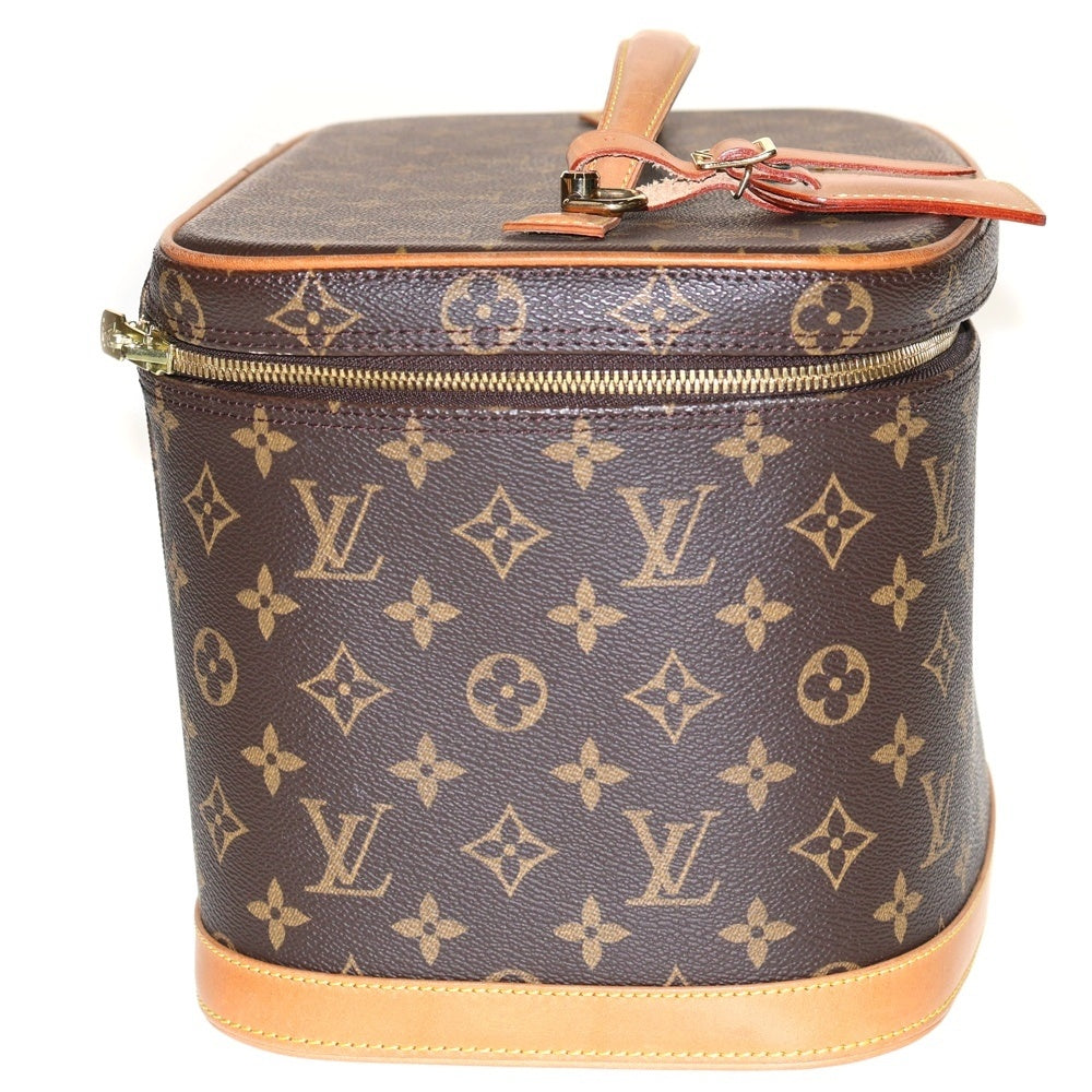 LOUIS VUITTON(ルイヴィトン) モノグラム ニース バニティ ハンドバッグ ショルダーバッグ ブラウン ゴールド金具 レザー×PVC M47280