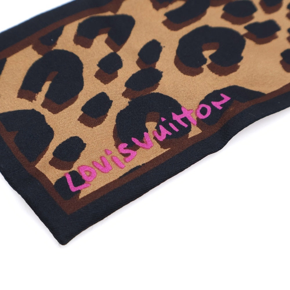 LOUIS VUITTON(ルイヴィトン) シルクスカーフ レオパード ブラック×ブラウン 401910