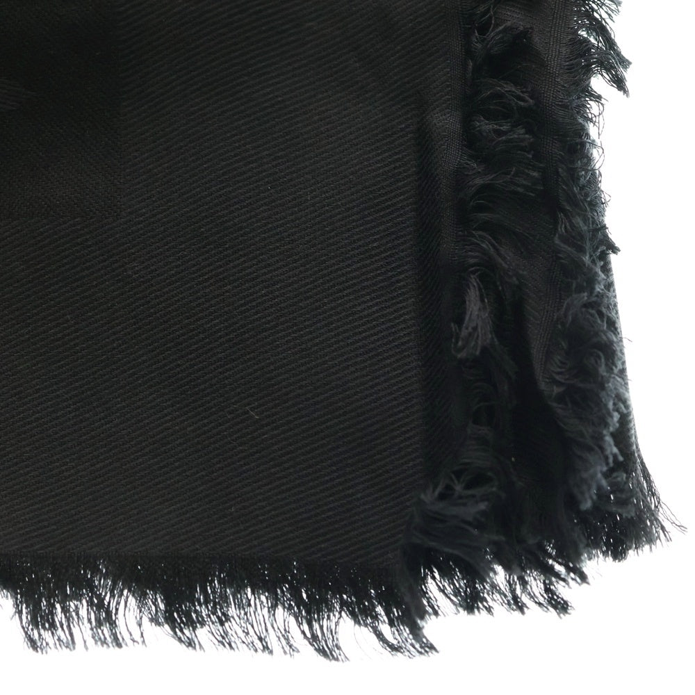 LOUIS VUITTON(ルイヴィトン) モノグラム 大判スカーフ ストール ブラック シルク×ウール M71329