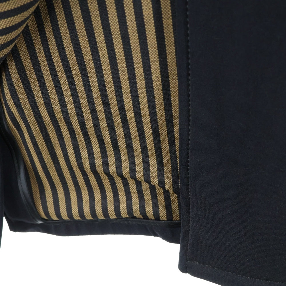 FENDI(フェンディ) ストライプ柄切り替え チェスターコート ブラック/ブラウン レディース 27.533919 11043