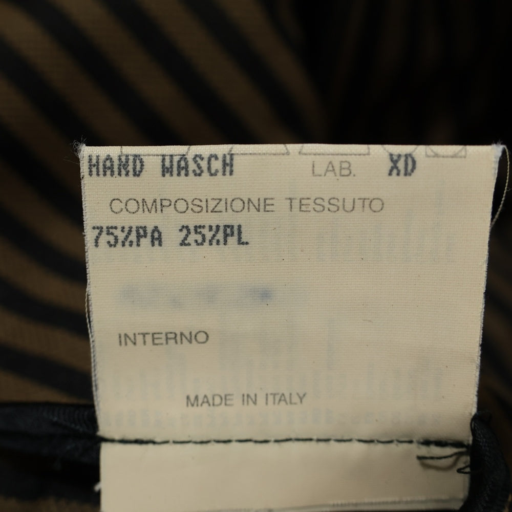 FENDI(フェンディ) ストライプ柄切り替え チェスターコート ブラック/ブラウン レディース 27.533919 11043