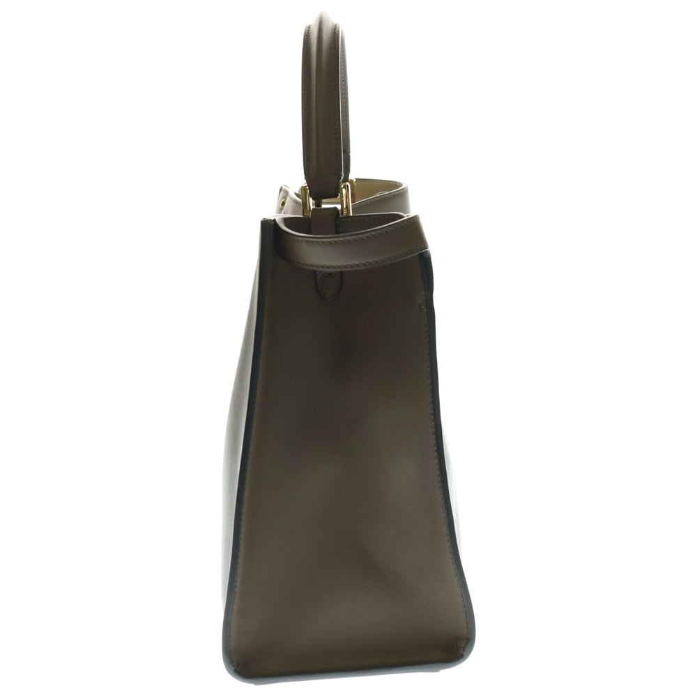 FENDI(フェンディ) PEEKABOO X-Lite ピーカブー エックスライト ミディアム レザー 2WAY ハンド ショルダーバッグ ゴールド金具 ブラウン 8BN310