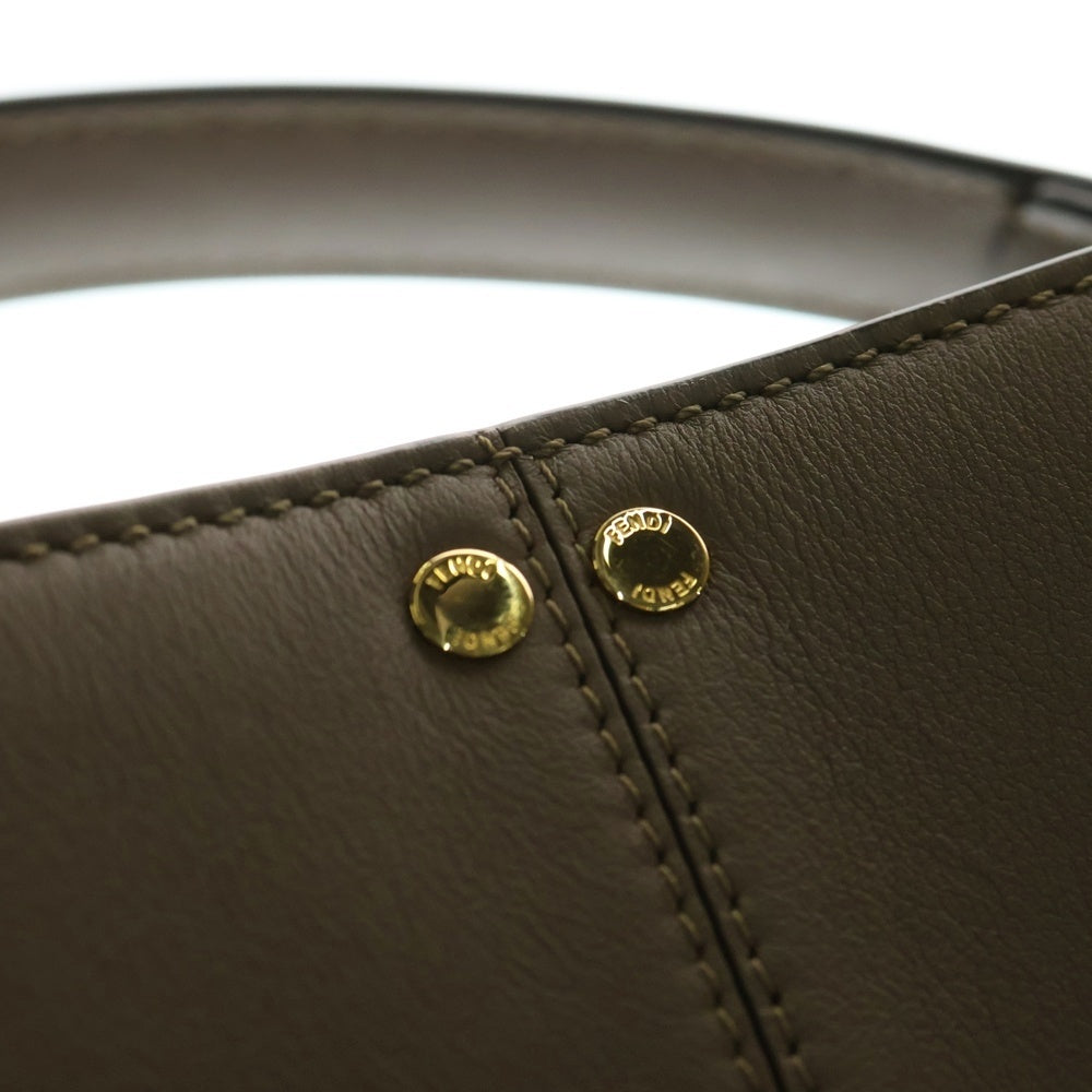 FENDI(フェンディ) PEEKABOO X-Lite ピーカブー エックスライト ミディアム レザー 2WAY ハンド ショルダーバッグ ゴールド金具 ブラウン 8BN310