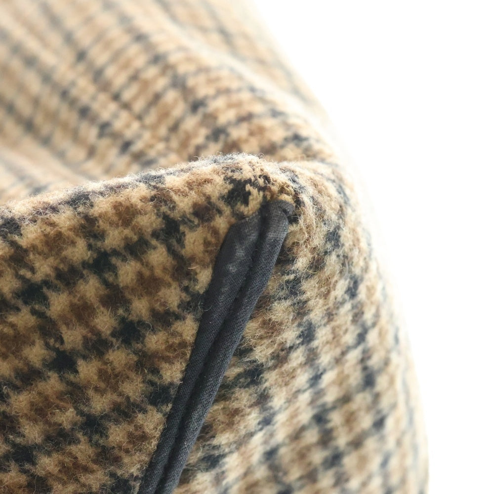 CELINE(セリーヌ) カバファントム チェック総柄 ウール レザー ショルダー トートバッグ ブラウン/ブラック