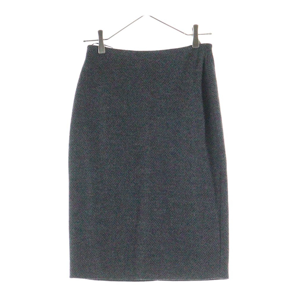 ARMANI(アルマーニ) セットアップスーツ ヘリンボーン ウール ダブルブレスト テーラードジャケット タイト ミディアムスカート グレー レディース PMG26J PMRGJ