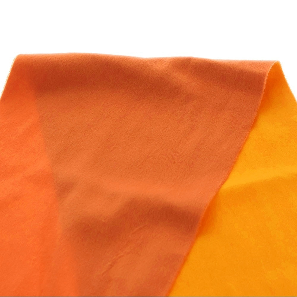 HERMES(エルメス) Hロゴ カシミヤマフラー オレンジ×イエロー