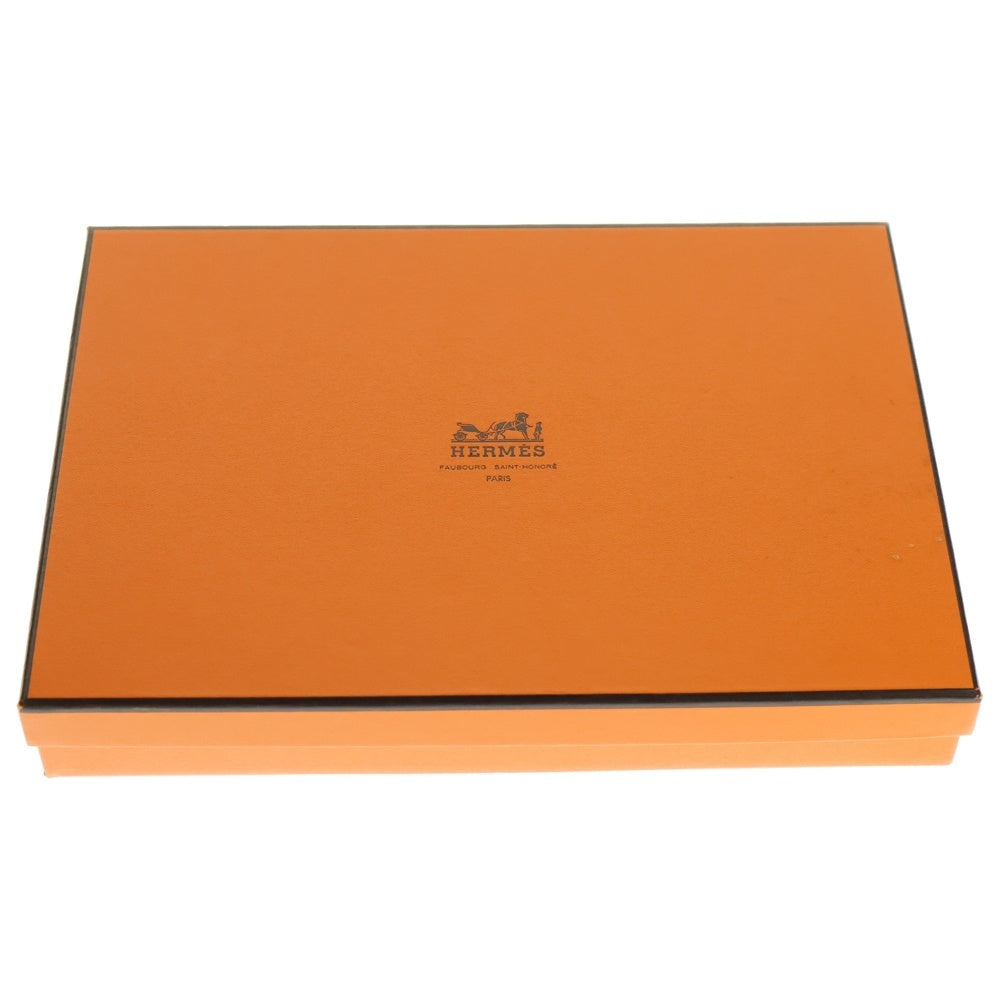 HERMES(エルメス) Hロゴ カシミヤマフラー オレンジ×イエロー