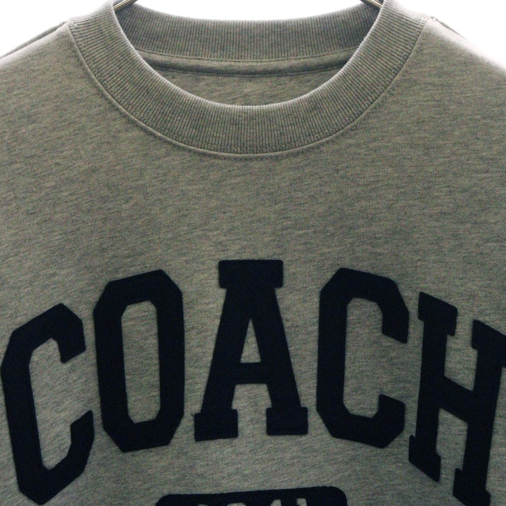 COACH(コーチ) スポーティー シグネチャー ワッペンロゴ クルーネック プルオーバースウェット トレーナー グレー CAH74