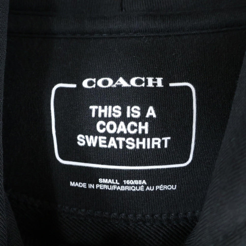 COACH(コーチ) シグネチャー ロゴプリント プルオーバースウェットパーカー フーディー ブラック C8774