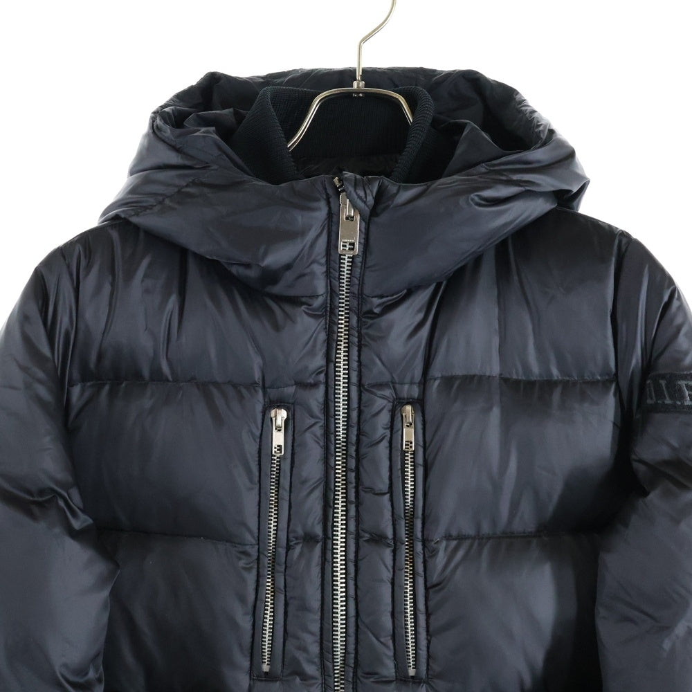 DIESEL(ディーゼル) ロゴ ナイロン フードダウンコート ブラック レディース