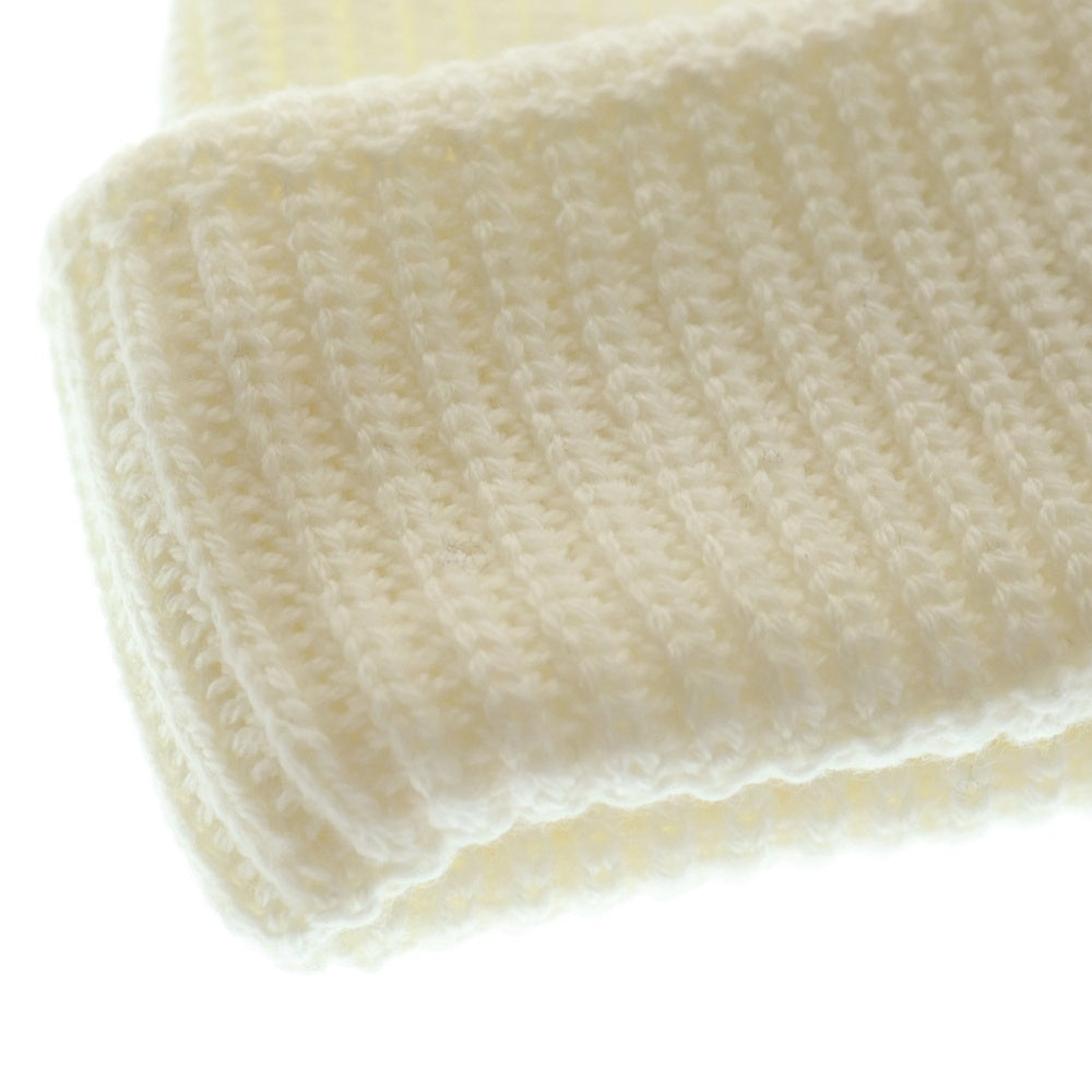 MONCLER(モンクレール) ×Willow Smith ウィロースミスコラボ ロゴワッペン付ウールニットキャップ ビーニー ホワイト J209T3B00004M1131