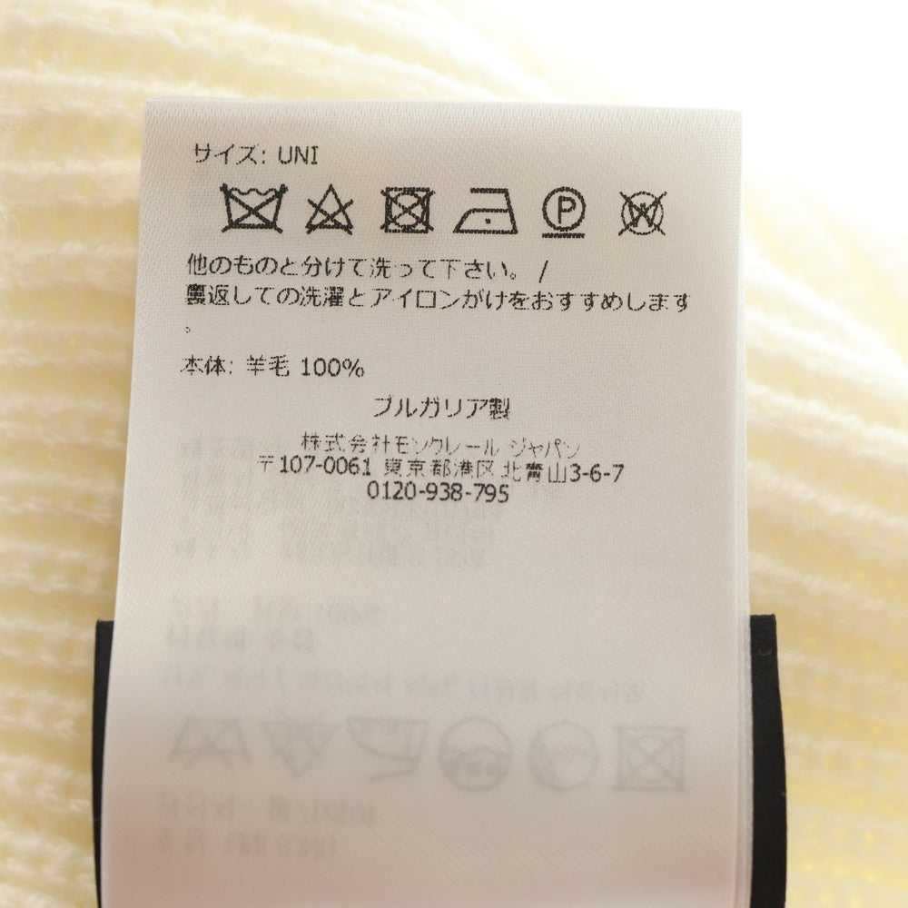 MONCLER(モンクレール) ×Willow Smith ウィロースミスコラボ ロゴワッペン付ウールニットキャップ ビーニー ホワイト J209T3B00004M1131