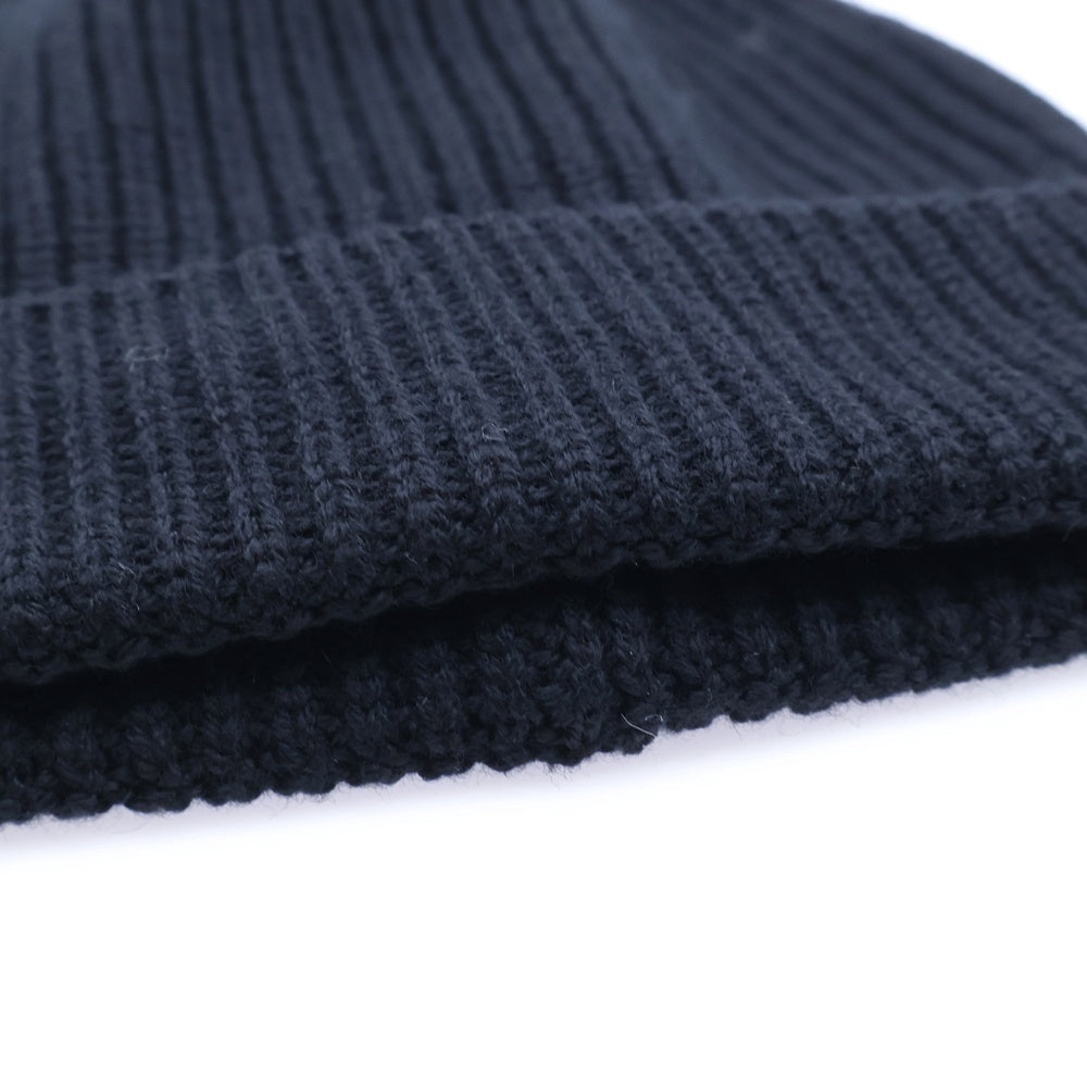 MONCLER(モンクレール) ×Willow Smith ウィロースミスコラボ ロゴワッペン付ウールニットキャップ ビーニー ブラック J209T3B00004M1131
