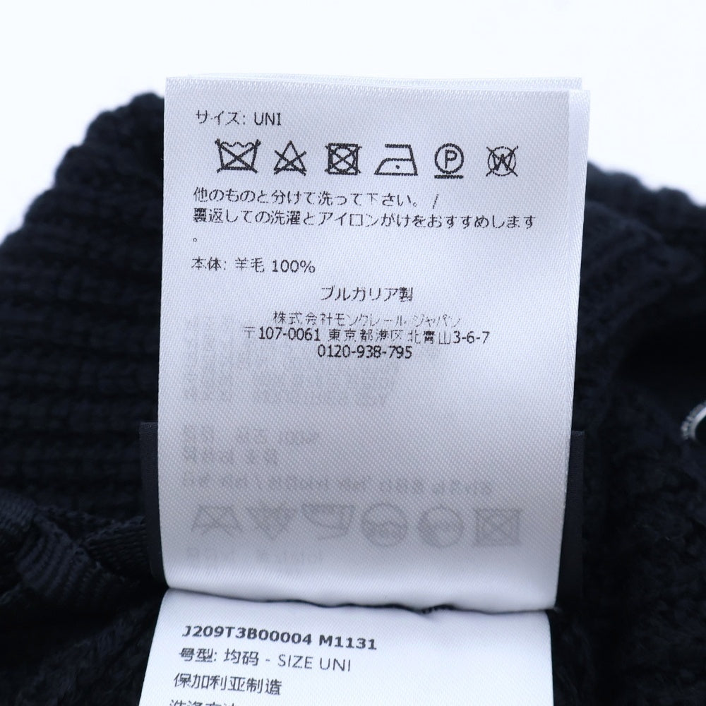 MONCLER(モンクレール) ×Willow Smith ウィロースミスコラボ ロゴワッペン付ウールニットキャップ ビーニー ブラック J209T3B00004M1131