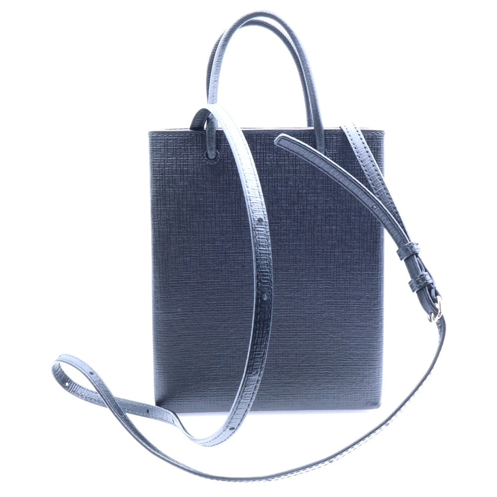 BALENCIAGA(バレンシアガ) ミニショッピングバッグ 2WAYバッグ トートバッグ ハンドバッグ ショルダーバッグ ブラック レザー 693805 シルバー金具