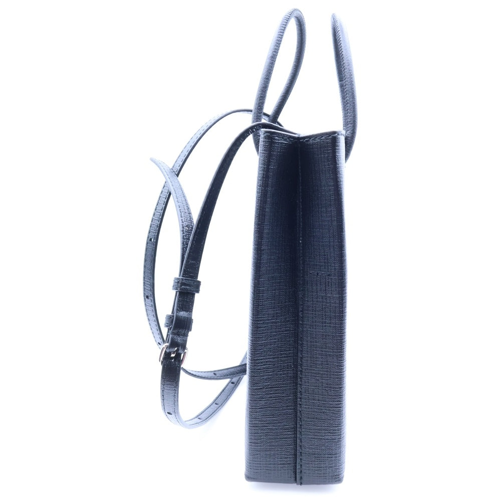 BALENCIAGA(バレンシアガ) ミニショッピングバッグ 2WAYバッグ トートバッグ ハンドバッグ ショルダーバッグ ブラック レザー 693805 シルバー金具