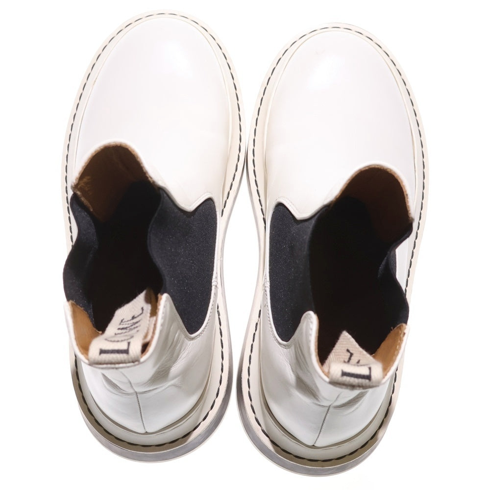 LOEWE(ロエベ) Terra テラ サイドゴア バイカラー レザー チェルシー ハイカット ショートブーツ ホワイト/ブラック レディース