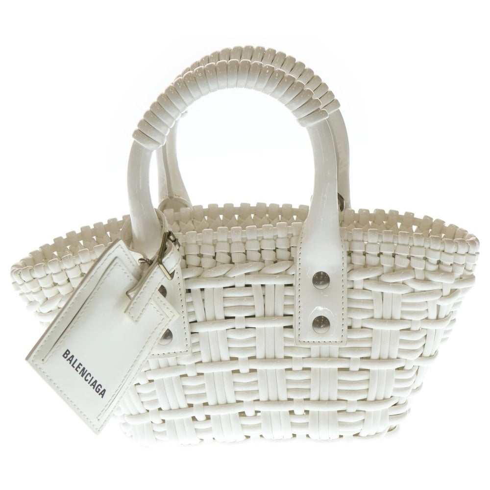 BALENCIAGA(バレンシアガ) ビストロ XXS ホワイト エナメル ショルダーバッグ 678028