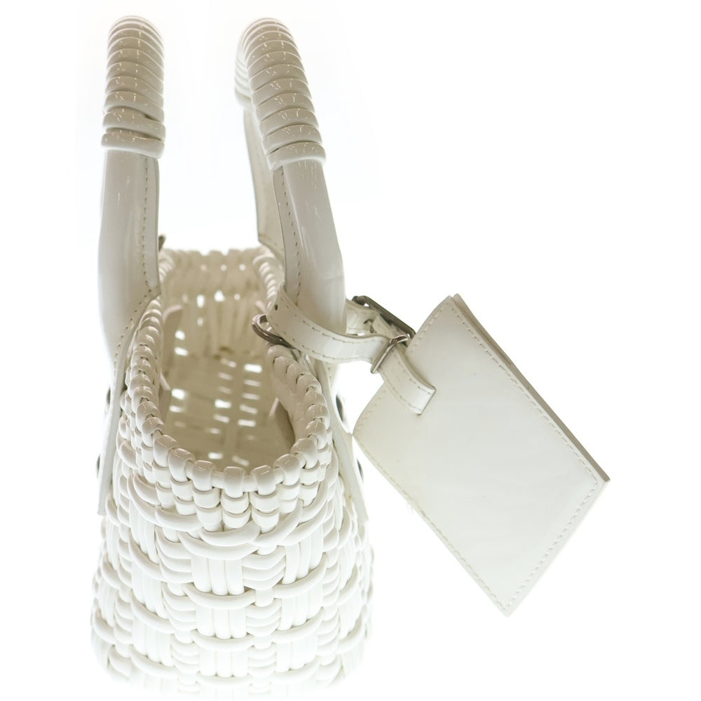 BALENCIAGA(バレンシアガ) ビストロ XXS ホワイト エナメル ショルダーバッグ 678028