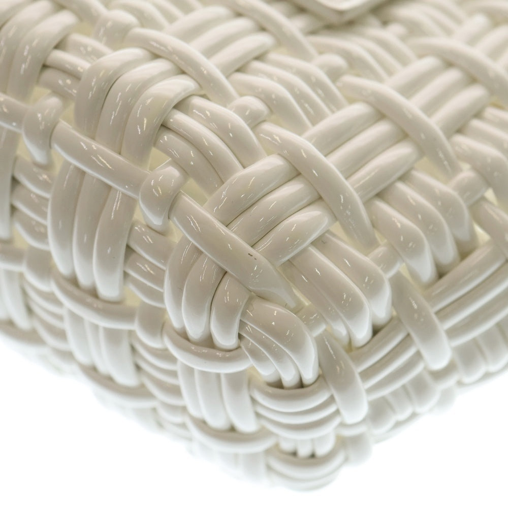 BALENCIAGA(バレンシアガ) ビストロ XXS ホワイト エナメル ショルダーバッグ 678028