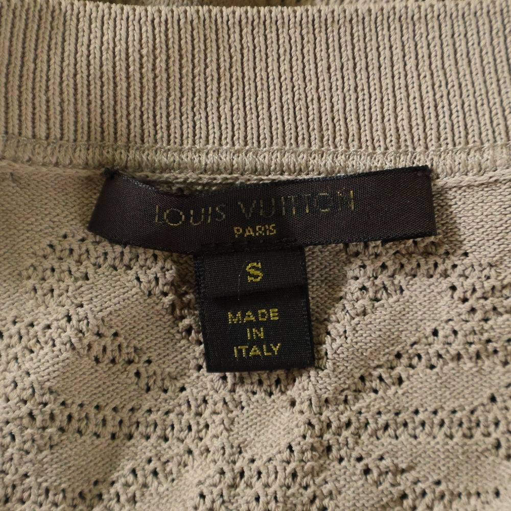 LOUIS VUITTON(ルイヴィトン) 06SS フラワー柄 レーヨンニット ノースリーブ ミディアム タイト ワンピース ベージュ レディース RW061A WIKD01MIX