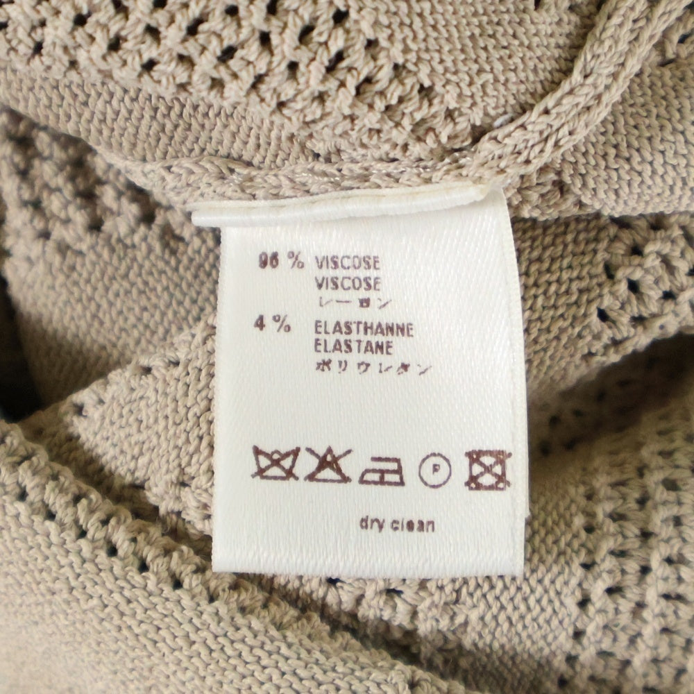 LOUIS VUITTON(ルイヴィトン) 06SS フラワー柄 レーヨンニット ノースリーブ ミディアム タイト ワンピース ベージュ レディース RW061A WIKD01MIX