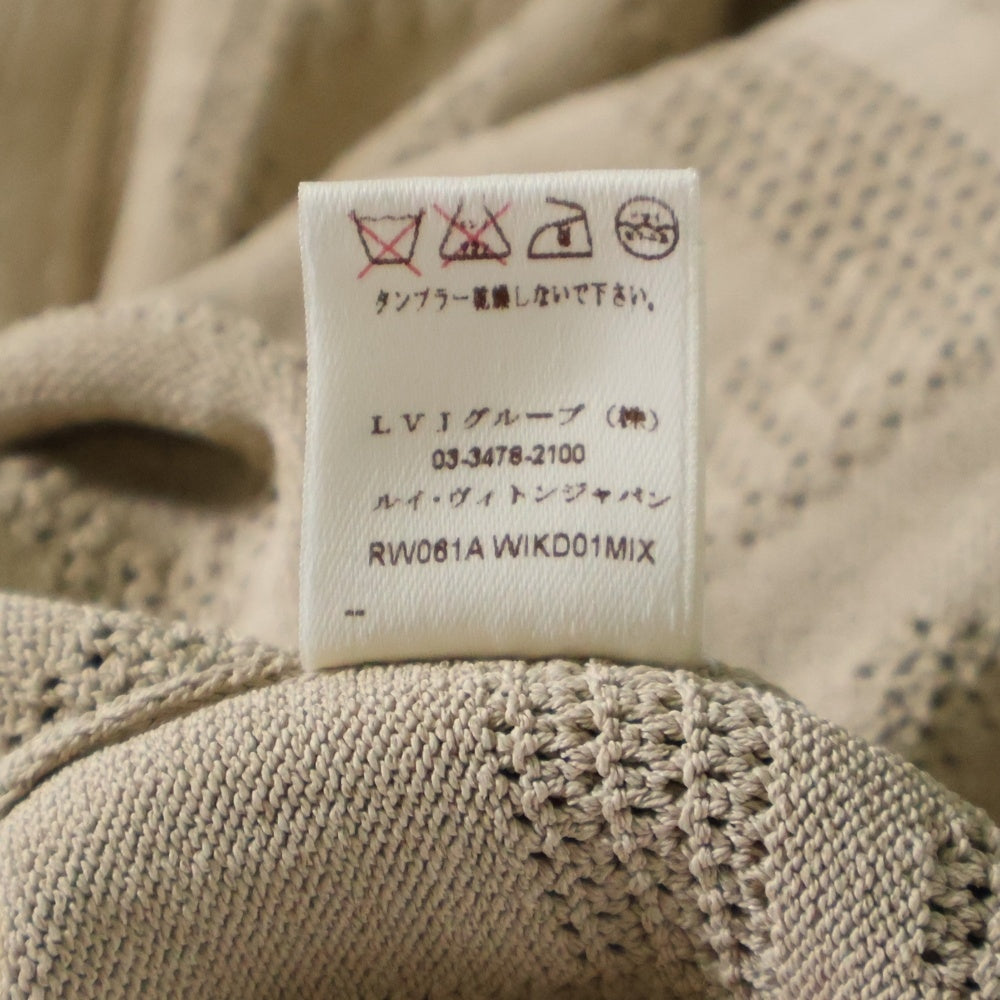 LOUIS VUITTON(ルイヴィトン) 06SS フラワー柄 レーヨンニット ノースリーブ ミディアム タイト ワンピース ベージュ レディース RW061A WIKD01MIX