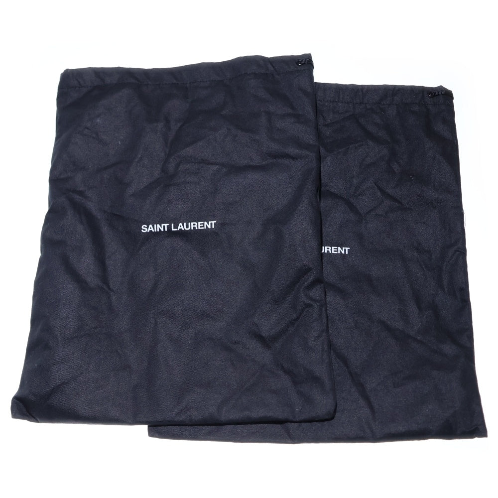 SAINT LAURENT PARIS(サンローランパリ) オピウム カサンドラロゴ ヒール パテントレザー ストラップサンダル シューズ アイボリー レディース