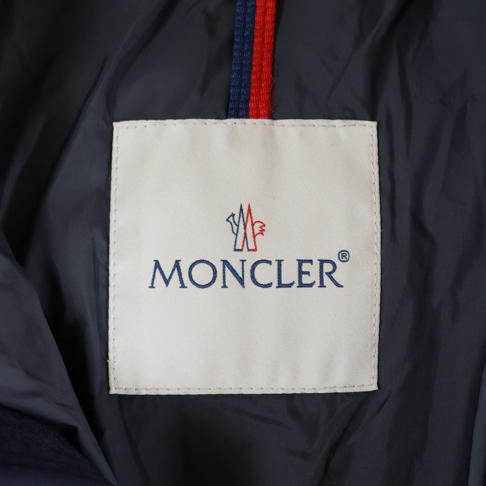 MONCLER(モンクレール) 17AW MONTGENEVRE モンジュネーブル ウール フーデッド ジップアップ ダウンジャケット ネイビー C20914033805 54272