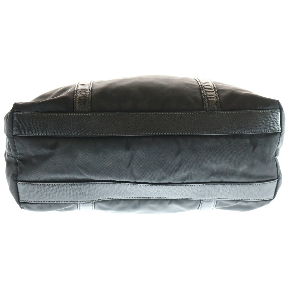 PRADA(プラダ) テスート トートバッグ ハンドバッグ ブラック ナイロン×レザー シルバー金具