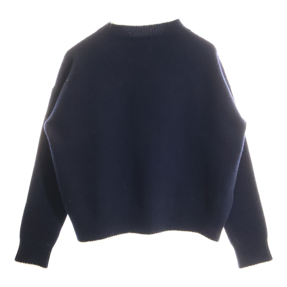 MARNI(マルニ) 19AW バイカラー モヘア混 ウール ハイネック プルオーバー 長袖ニット セーター ネイビー/ホワイト GCMD0038Q1 FH587