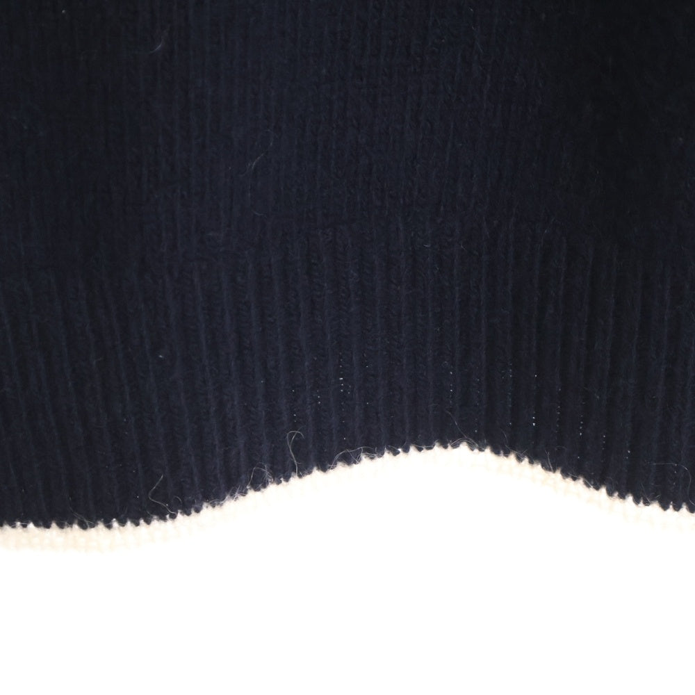 MARNI(マルニ) 19AW バイカラー モヘア混 ウール ハイネック プルオーバー 長袖ニット セーター ネイビー/ホワイト GCMD0038Q1 FH587