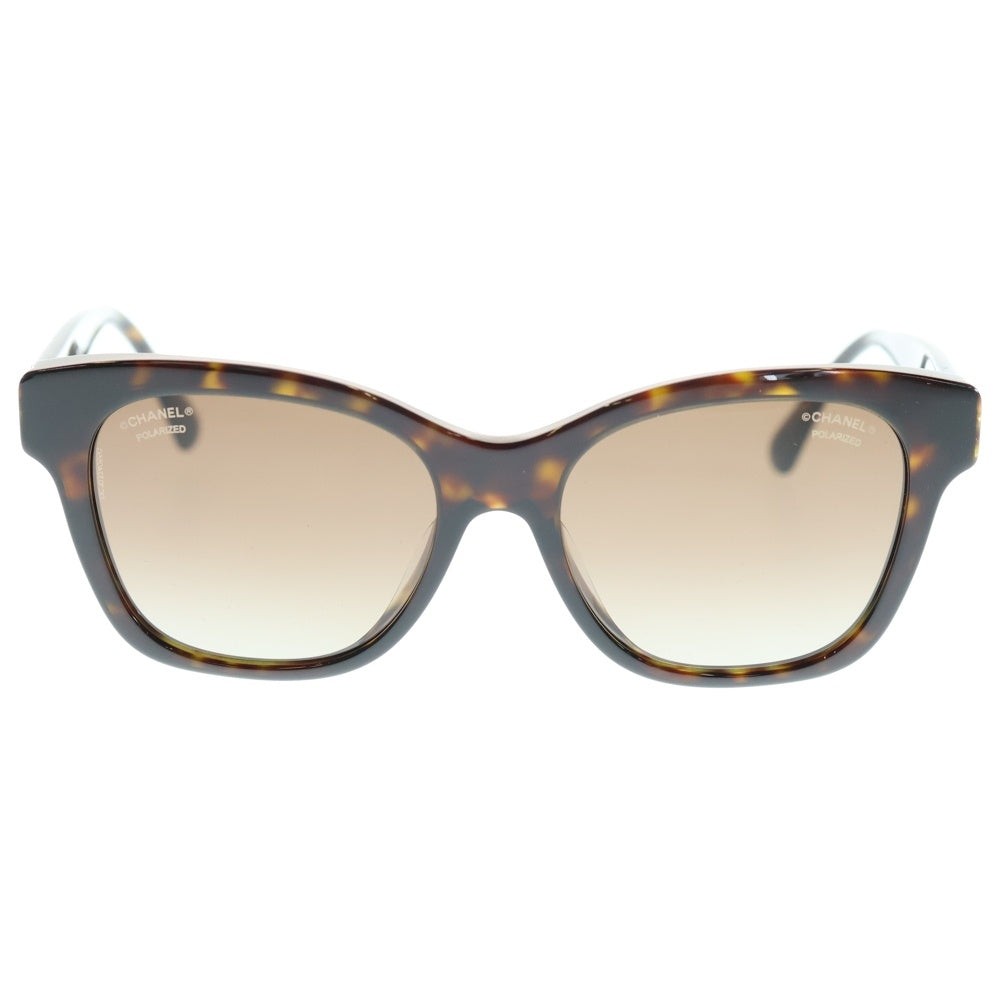 CHANEL(シャネル) ココマークパールテンプル スクエアフレーム カラーレンズサングラス アイウェア ブラウン 5482-H-A