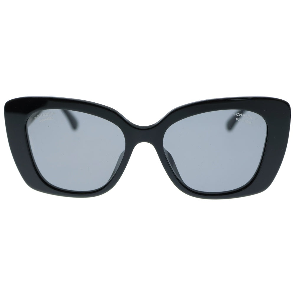 CHANEL(シャネル) ココマークロゴテンプル スクエアシェイプ ポラライズド カラーレンズサングラス アイウェア ブラック 5422-B-A