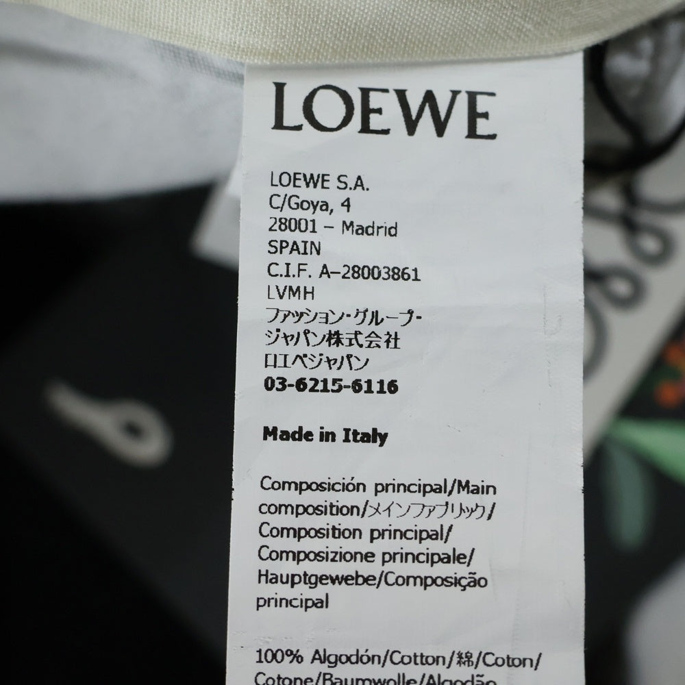 LOEWE(ロエベ) ×Suna Fujita スナフジタ ウォッシュ加工 ロールアップ レザーパッチ ワイドストレート デニムパンツ ジーンズ ブラック H526Y11X74