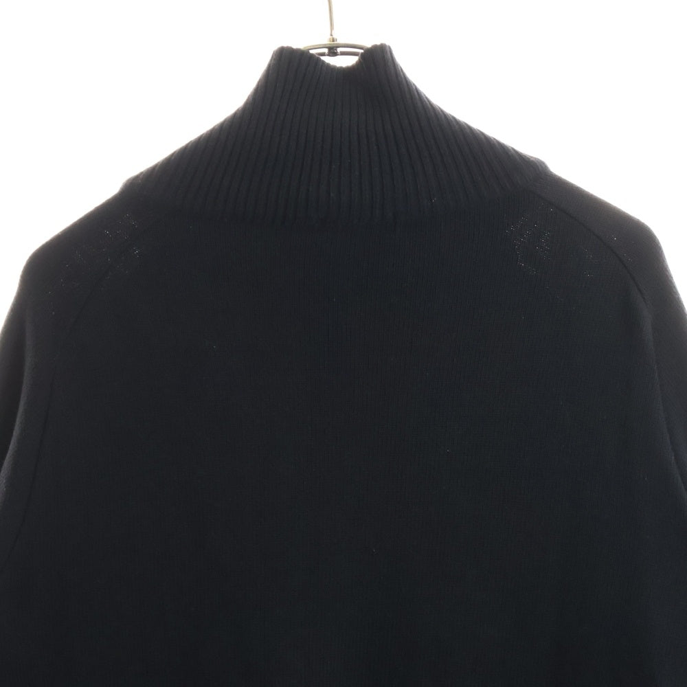 BURBERRY BLACK LABEL(バーバリー ブラックレーベル) ノバチェック柄 切り替え ドライバーズ ジップアップ ニット ジャケット ベージュ/ブラック BMT52-950